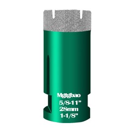 Mgtgbao Diamond Core Drill Bit, 1Pcs 1-1/8"(28mm) with 5/8-11 Thread Dry Drilling for Porcelain Tile Ceramic Masonry Brick Granite Marble Stone (Green)