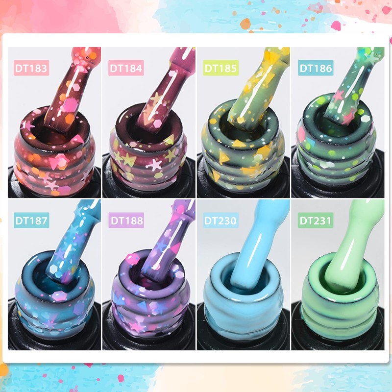 MEET ACROSS 12 Pcs Glow in the Dark Gel Nail