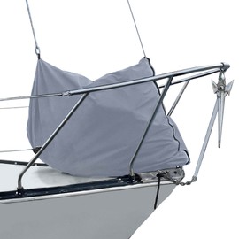 SavvyCraft Waterproof Jib Bag, Heavy Duty 600D Jib Sail Staybag, UV Protection Weather-Resistant Sailboat Headsail Bag, Large 25" Dia x 36" top x 46" Bottom, Gray