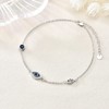Flpruy Blue Evil Eye Anklets for Women 925 Sterling Silver