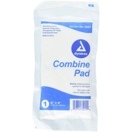 Dynarex Combine Pad 5x9 1/Pouch, Ster - 20/20/Cs
