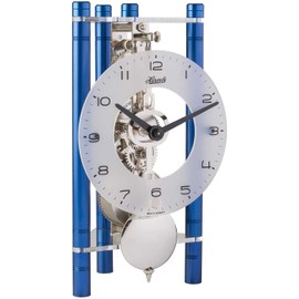 Hermle Table Clock, Aluminium, Blue, 19,5cm x 11cm x 9cm