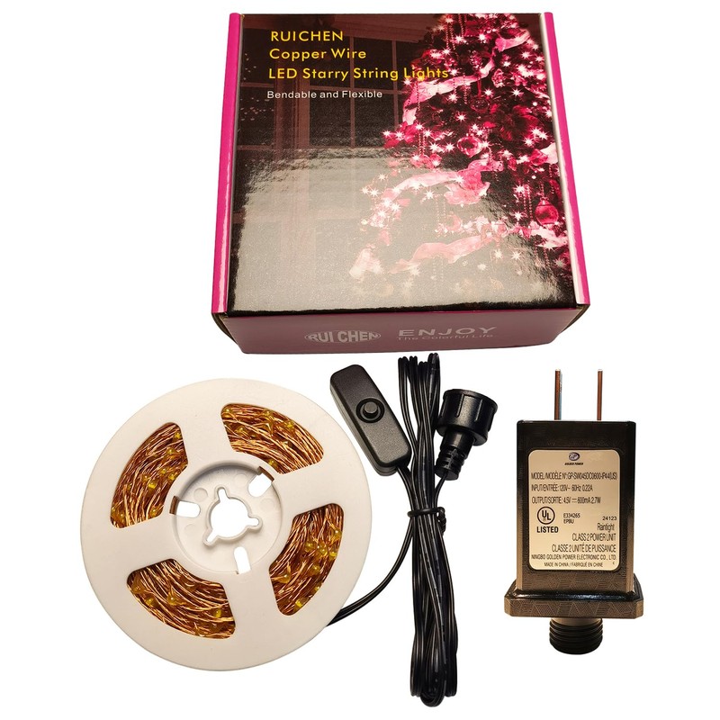 RUICHEN Plug in Fairy String Lights with Switch, Waterproof 33