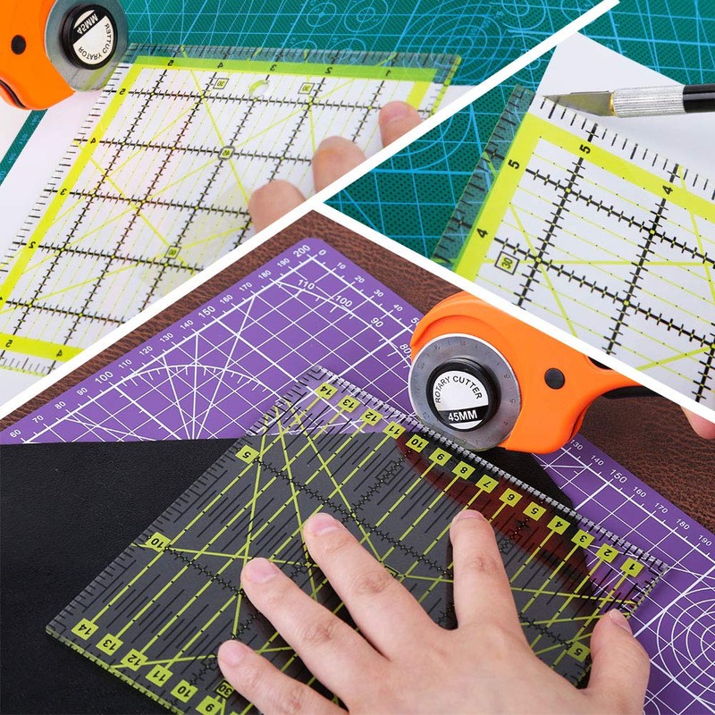 UOOU 4 Pack Quilting Ruler, Quilting Ruler Quilting Templates Fabric