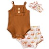 AMAWMW Newborn Baby Girl Summer Sun Print Outfit Strap Ribbed