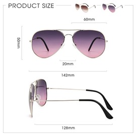 SAIIURV 2 Pairs Pilot Style Sunglasses Mens Womens, Classic Retro 80s Metal Frame with UV Protection Stylish Sunglasses For Driving Traveling Fishing Cycling (2PCS)