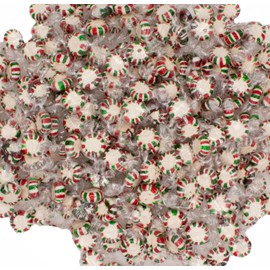 Red White Green Starlight Peppermint 1 Pound Individually Wrapped Candy in a Resealable Bulk King of Sweets Bag