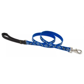Lupinepet Originals 3/4" Dapper Dog 6-Foot Padded Handle Leash For Medium And La