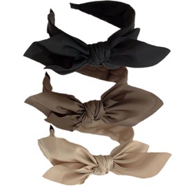 3PCS Headbands for Women's Hair Boho Wrap Tie Fashion Hairbands Elastic Twist Hair Scarf Pretty Bow Tie Hair Bands Wide Alice Hair Bands for Women