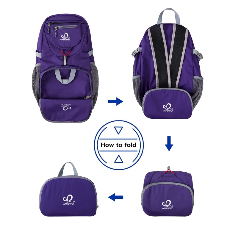 WATERFLY Small Lightweight Packable Backpack: 20l Ultra Light Foldable Travel