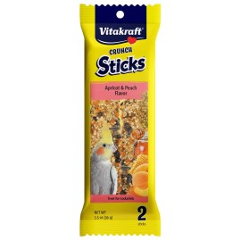 Vitakraft Sunseed Inc. RA Crunch Sticks - Apricot & Peach Flavor Cockatiel Treat - 3.5 oz (2 Pack)