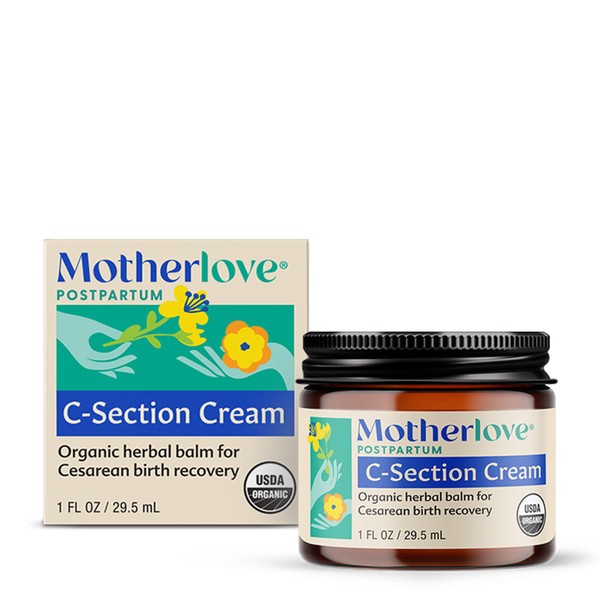 Motherlove C-Section Cream (1oz) Organic Herbal Nourishing Scar Cream—Soothes Discomfort
