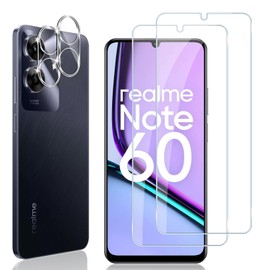 Locofun Schutzfolie für Realme Note 60 für Panzerglas, 9H Härte Panzer Schutz Glas und Kameraschutz Folie, [2+2 Stück] Anti-Kratzer Displayschutzfolie Schutzglas