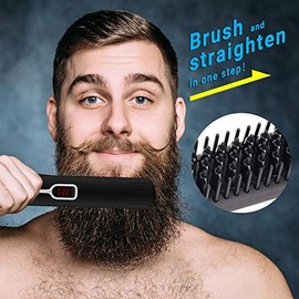 Cayzor Peine alisador de barba para hombres - Cepillo eléctrico profesional mejorado calentado para alisar la barba para hombre, portátil, antiquemadu