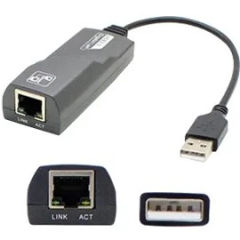 UD_AddOn 8in Lenovo 0A36322 Compatible USB 3.0 (A) Male to RJ-45 Female Gray & Black Network Adapter Cable