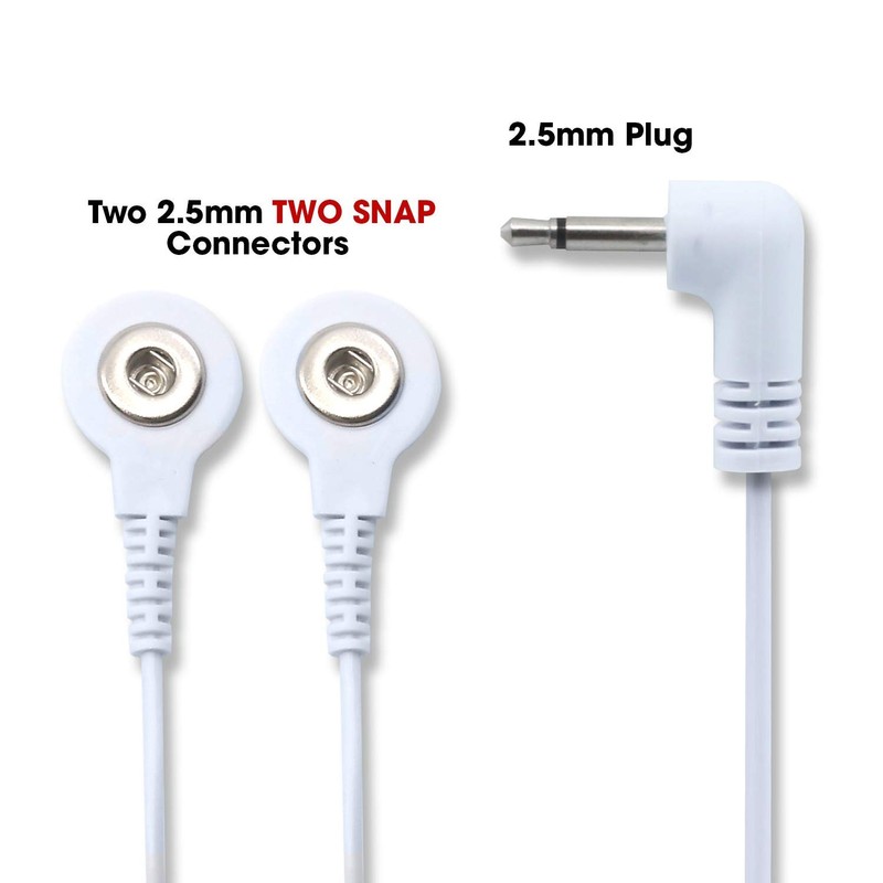 Tens Replacement Lead Wires - Two 3.5mm Snap Connectors -