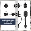 LOQRON Heavy Duty Front Door Handle Set Matte Black Entrance