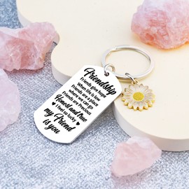 Friendship Gifts For Women Best Friend Keychain Small Gifts For Her Female Sister Long Distance Friendship Gifts For Bestie Valentines Day Birthday Stuff Going Away Galentines Day Gifts For Friend