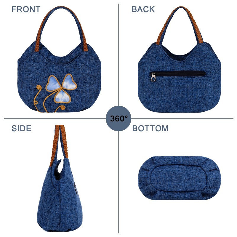 ArtsEye Canvas Handbag with Handle Zipper Cute Tote Bag for