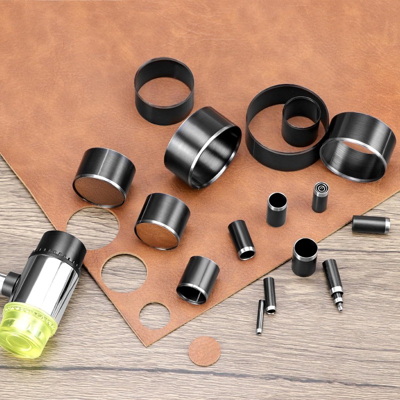 QWORK Leather Circle Cutter Tool Set - 21-Piece High Carbon