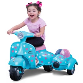 Kid Trax 6V Starlight Scooter with Sidecar for Kids, Ages 18-30 Months, Maximum Rider Weight: 44 lbs.