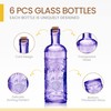 BULK PARADISE Assorted Purple Glass Bottles with Corks, 6 Pack,