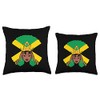 Melanin Poppin Jamaican Queen With Crown Throw Pillow