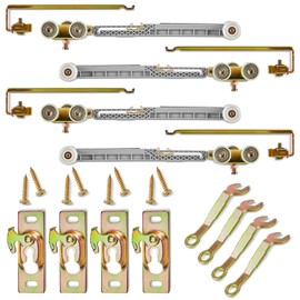 Tandefio 4 Set Pocket Door Soft Close/Open Hanger, Heavy Duty Door Roller Compatible with 1060 1500 1560 1562 2710 100 134f 138f 2610f Track, 1" Nylon Ball Bearing Wheels, Single Bi-Direction