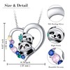 Alphm Panda Necklace 925 Sterling Silver Panda Heart Pendant Cute