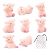 COACOM 8 Small Pig Ornaments with 1 Storage Bag Mini