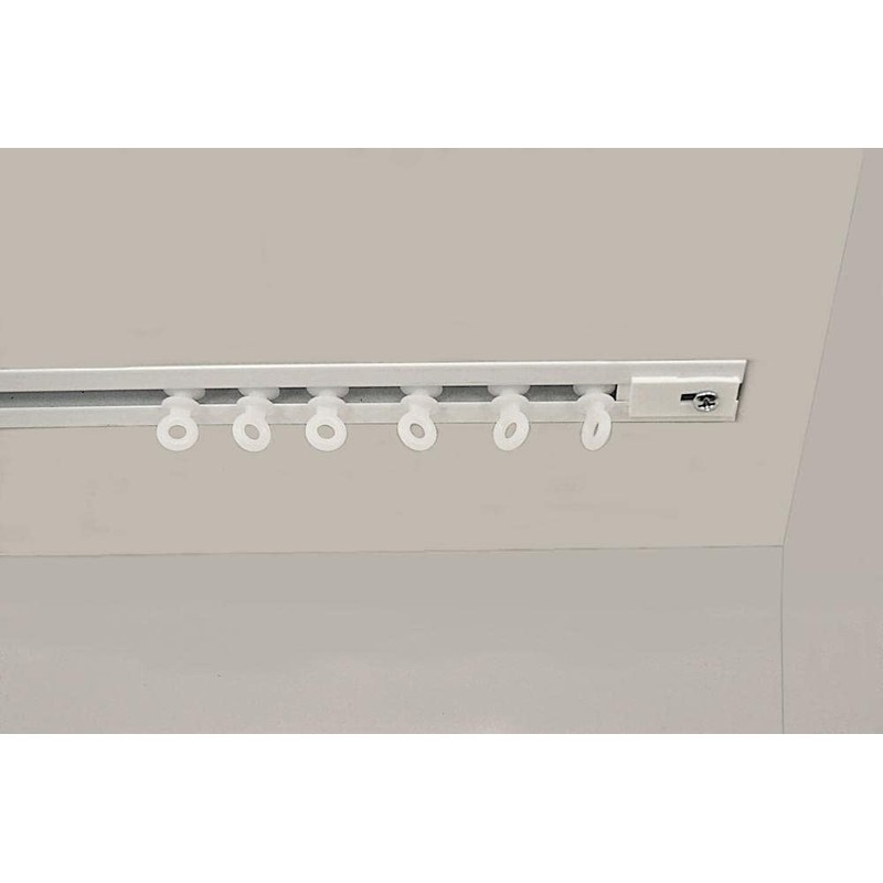 Recessed Ceiling Curtain Track Set (10' in 2 Sections-White)