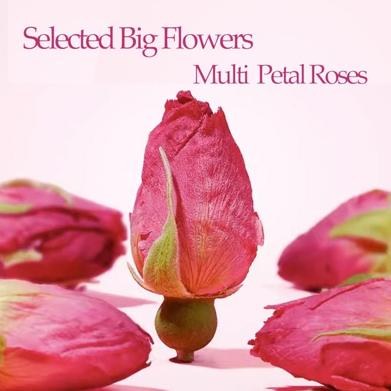 MQUPIN Rose Bud Tea Dried Red Rose Petal Flower Edible