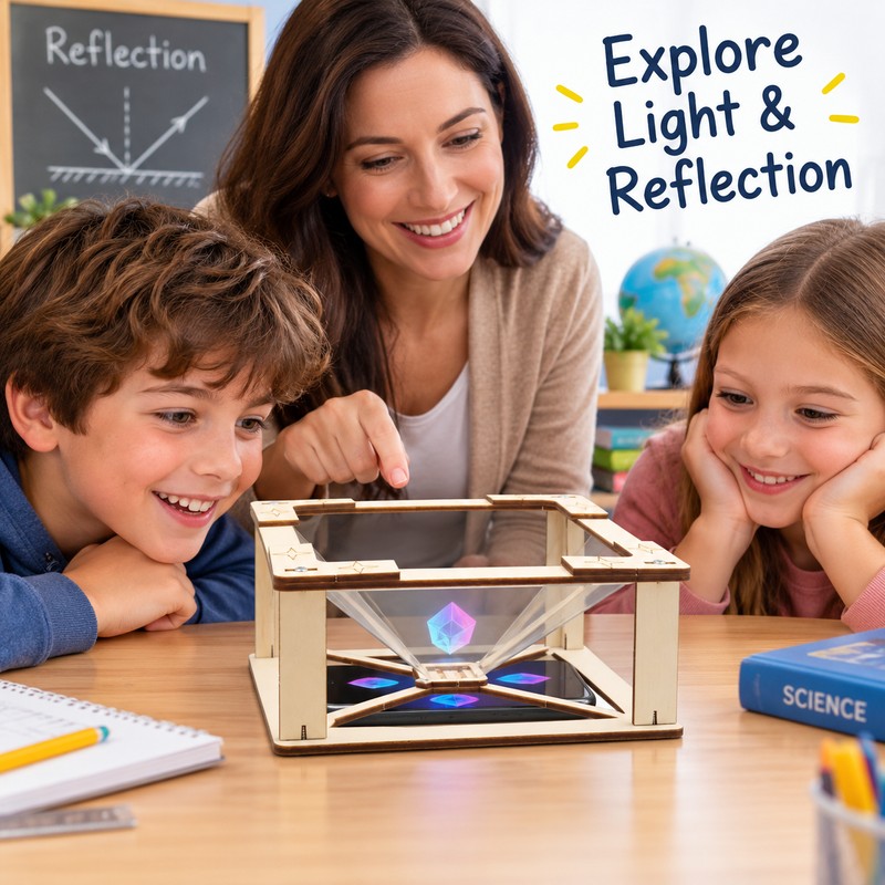 DIY 3D Holographic Projection Science Experiment Kit, Educational Building Model