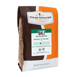 Fresh Roasted Coffee, Organic Bali Blue Moon, 2 lb (32 oz), Medium Roast, Kosher, Ground