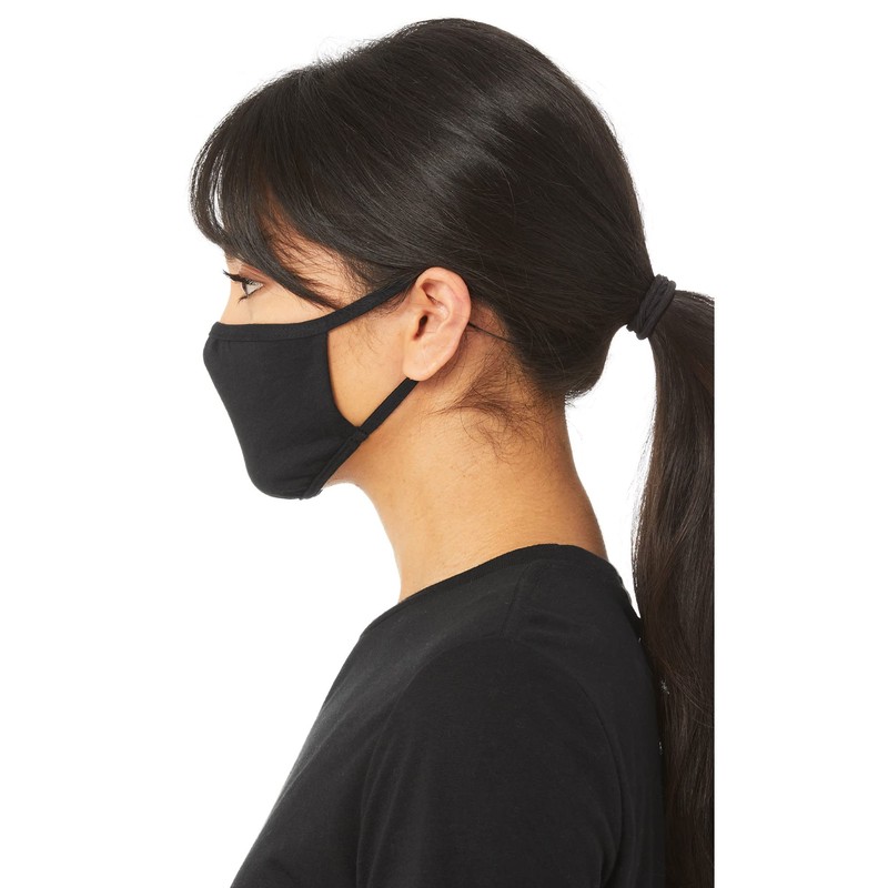 Bella Canvas womens Face Cover Handkerchief, Black, Small-Medium US