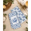 Blue Chinoiserie Fall Pumpkin Kitchen Towels 16x24 in,Set of 2