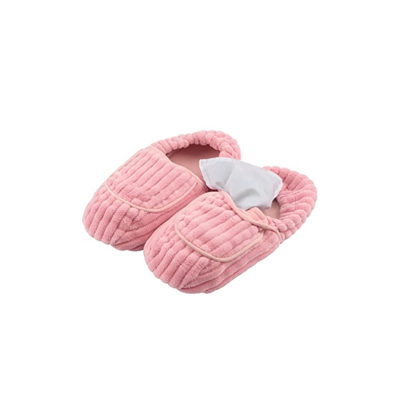 Magic Bag Spa Collection Heatable Slippers Pink Plush, Medium-Large