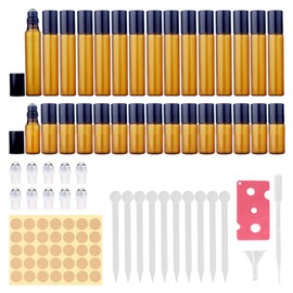 FunnAura 30 Pcs Roller Ball Bottles for Essential Oils Set, 5ml 10ml Rollerball Bottles with Accessories