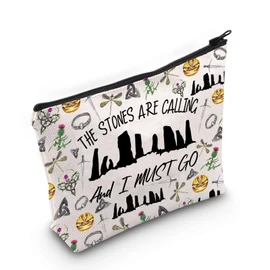 PLITI Outlander Gift Scottish Thistle Gifts The Stones are Calling and I Must GO Scotland Travel Makeup Bag (Stones Calling BagU)