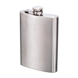 Axentia Bottle with Screw Cap – Bar Wedding Accessories Case Hip Flask, Stainless Steel, 200 ml Bottle, Silver