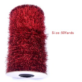 Bituinra 50 Yards Red Metallic Tinsel Christmas Garland Tinsel Bibbon for Christmas Tree,Wedding Birthday Party Decorations Supplies