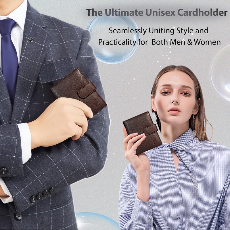 StarHide Soft Genuine Leather Compact Credit Debit Card Holder Wallet