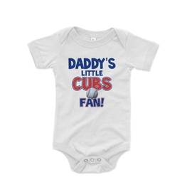NanyCrafts Baby's Daddy's Little Cubs Fan Bodysuit 3 Months White