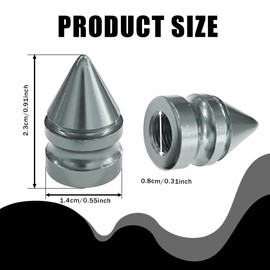 HQRNYP 4PCS Car Tire Valve Caps, Spike Valve Stem Caps, Spike Aluminium Alloy Auto Air Pressure Stem Covers, Car Accessories Dustproof Automotive Wheel Air Covers Fit for Most Vehicles (Titanium)