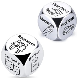 2 Pcs Anniversary Date Night Dice Date Night Ideas for Couple Food Decision Dice Him Her Couple Gifts for Boyfriend Girlfriend for Husbands Wife for Wedding Valentines Birthday for Women Men