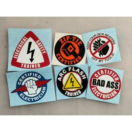 Unbranded/Generic 6 pack funny Electrician Hard Hat Safety Helmet Stickers Decals Electrical Set