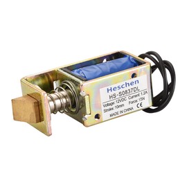 Heschen Electromagnet HS-S0837DL DC12V 1A 15N 10mm Hub Push Pull Type Open Frame Door Lock
