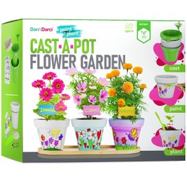 Dan&Darci Cast, Paint & Plant Kit for Kids & Teens - Birthday Gift Ideas for Girls & Boys Age 8-14 Year Old Girl - Teenage Crafts Gifts Kits, Fun DIY Art Teen Projects - Casting & Gardening