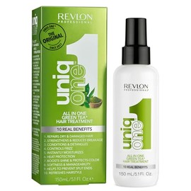 REVLON PROFESSIONAL UNIQONE HAIR TREATMENT, Moisturizing Leave-In Product, Repair For Damaged Hair, Promotes Healthy Hair, Green Tea Fragrance, 5.1