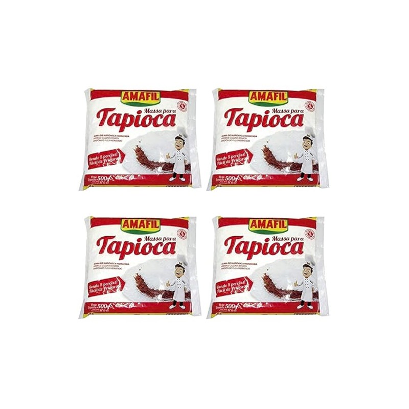 Amafil Tapioca Flour 500g (17.6oz) Massa Para Tapioca ( 4